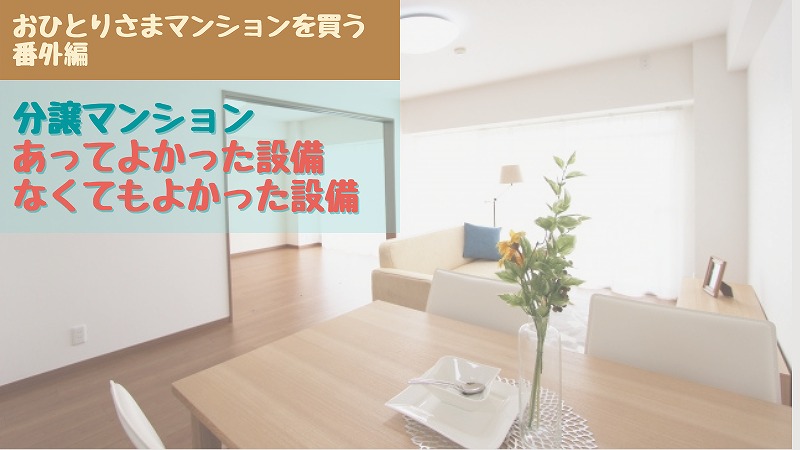 一人暮らし分譲マンション あってよかった・なくてもよかった設備